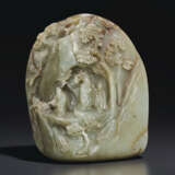 A PALE GREEN AND RUSSET JADE BOULDER - photo 1