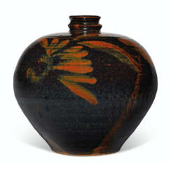 A RUSSET DECORATED BLACK-GLAZED OVOID BOTTLE, XIAOKOU PING