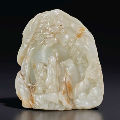 A WHITE JADE BOULDER CARVING - фото 1