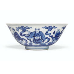 A BLUE AND WHITE &#39;DAOIST IMMORTALS&#39; BOWL