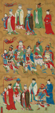 TWO LARGE SILK PAINTINGS OF DAOIST IMMORTALS - Foto 1