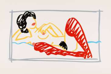 Wesselmann, Tom (1931 Cincinnati - 2004 New York). Fast sketch red stocking nude