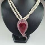 Perlenkette mit Rubinanhänger - фото 1