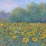 Painting “Sunflower field”, Pastel on paper, Impressionist, Landscape painting, Georgia, 2017 - photo 2
