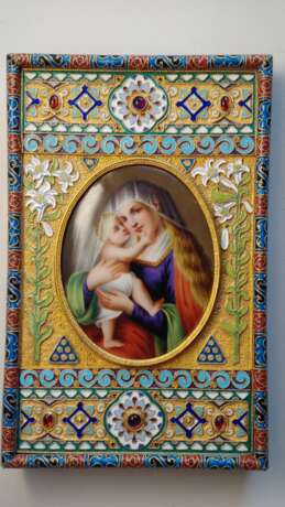 Икона Божьей матери Елеуса Украина Martin Koval (b. 1980) Amethyst Cloisonne enamel Art Deco Religious genre Russia - photo 3