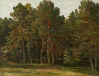 SHISHKIN, IVAN (1832-1898) Pine Forest Clearing , signed with initials.