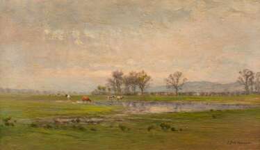 POKHITONOV, IVAN (1850-1923) Spring on the Outskirts of Liége , signed, further inscribed 