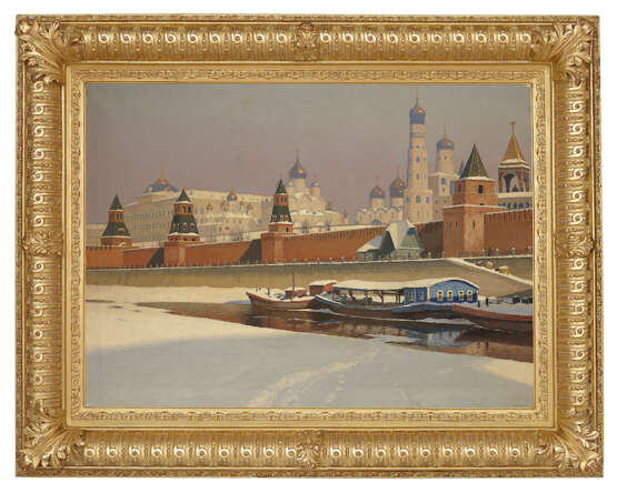 GERMASHEV, MIKHAIL (1867-1930) The Moscow Kremlin in Winter , signed. - Foto 2