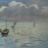 NISSKY, GEORGY (1903-1987) Seascape with Sailing Boats , signed on the reverse. - Foto 1