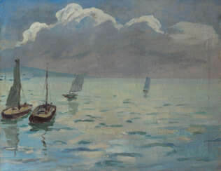 NISSKY, GEORGY (1903-1987) Seascape with Sailing Boats , signed on the reverse.