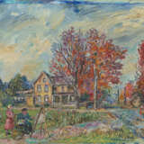 BURLIUK, DAVID (1882-1967) The Artist at His Easel , signed, inscribed "PA/1965 Stroudsburg" and dated 1966. - Foto 1