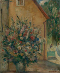 MILIOTI, NIKOLAI (1874-1962) Bouguet Flowers on the Porch , signed twice and dated 1934.