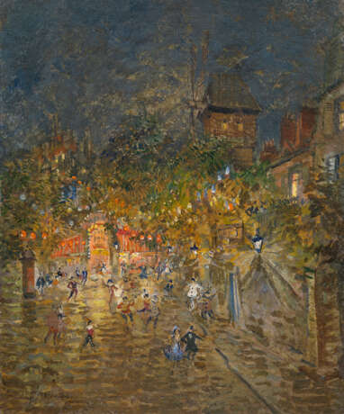 KOROVIN, KONSTANTIN (1861-1939) Carnival near Moulin de la Galette , signed. - Foto 1