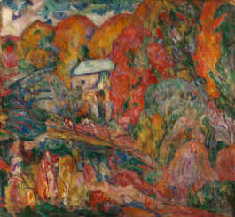 MANEVICH, ABRAHAM (1881-1942) Autumn and Hills, double-sided work , one side signed.