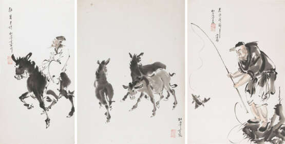 Lot: 3 Malereien von Du Baiyang (1917–2000) - photo 1