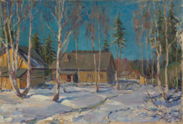 YUON, KONSTANTIN (1875-1958) Winter in the Village , signed.