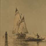 BEGGROV, ALEXANDER (1841-1914) Boats in the Venetian Lagoon , signed and dated 1887. - photo 1