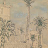 DOBUZHINSKY, MSTISLAV (1875-1957) Terrace in Cannes , signed, inscribed "Cannes" and dated "1930. VIII". - Foto 1