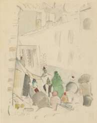 GRISHENKO, ALEXEI (1883-1977) Istanbul Street , signed twice, once on the cardboard, and dated "20 XI", further inscribed in Russian and French "Doroga v Eitiub Pour Galerie a Moscau [sic]" on the reverse.