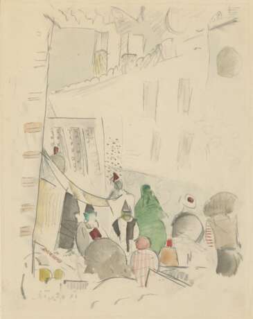 GRISHENKO, ALEXEI (1883-1977) Istanbul Street , signed twice, once on the cardboard, and dated "20 XI", further inscribed in Russian and French "Doroga v Eitiub Pour Galerie a Moscau [sic]" on the reverse. - фото 1