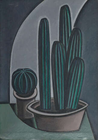 KRASNOPEVTSEV, DMITRY (1925-1995) Still Life with Cactus , signed with an initial and dated 1959 on the reverse. - Foto 1
