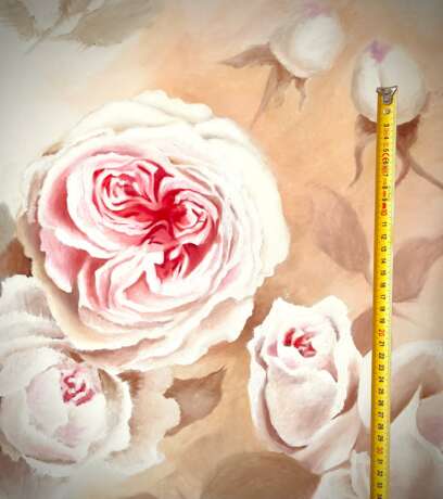 Oil painting “oil painting roses on beige”, краска масляная холст, Oil painting Realist, изобразительное искусство, Russia, 2021 - photo 4