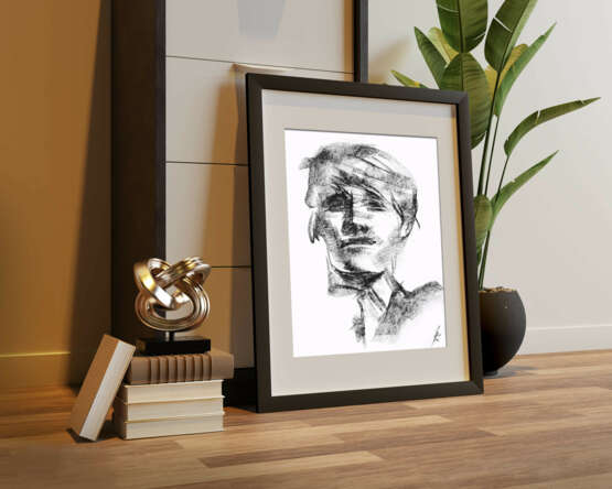 Портрет молодого человека уголь Charbon Art contemporain Russie 2021 - photo 3