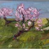 Design Painting “Peach blossom”, Canvas on the subframe, Oil, Impressionist, Landscape painting, 2021 - photo 1