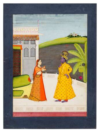 AN ILLUSTRATION FROM A RASIKAPRIYA SERIES: RADHA UPBRAIDS KRISHNA FOR GOING WITH OTHER WOMEN - photo 1