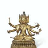 A GILT-COPPER FIGURE OF A PANCHARAKSHA DEITY - фото 1