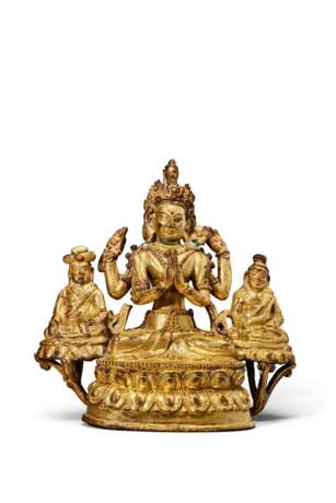 A RARE GILT-BRONZE FIGURE OF SHADAKSHARI LOKESHVARA - Foto 1