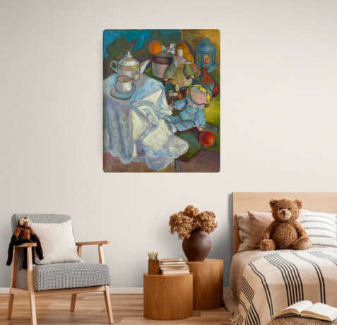 Design Painting “Tea Party”, печать на холсте, печать на холсте, Impressionist, Still life, 2020 - photo 2