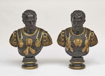 Ein Paar Imperatorenbüsten Kaiser Hadrian und Kaiser Septimius (Severus). , Nach der Antike 