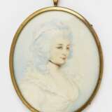Frankreich. 19. Jahrhundert , Bildnis einer Dame in weißem Kleid - Foto 1