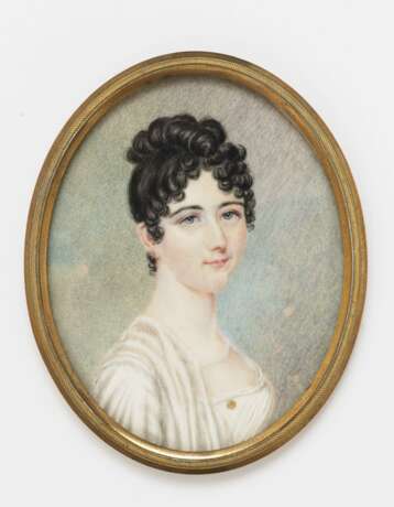 Frankreich. um 1810 , Junge Dame in weißem Kleid - Foto 1