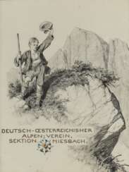 Fritz Freund, zugeschrieben , Hirtenknabe auf dem Gipfel 