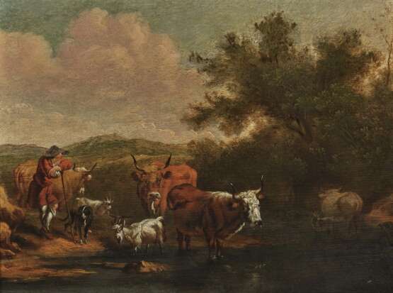 Johann Heinrich Roos, Art des , Hirte mit Vieh am Wasser - фото 1
