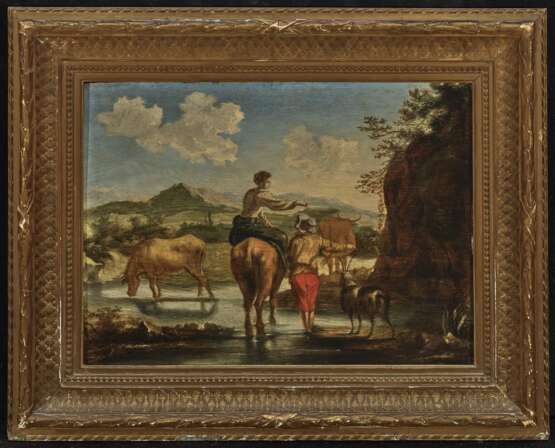 Niederlande (?). 17./18. Jahrhundert , Hirten mit Tieren am Wasser - photo 2