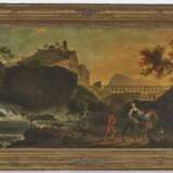 Claude-Joseph Vernet, Nachfolge , Der Abend Südliche Landschaft mit Aquädukt und Figurenstaffage. - фото 2
