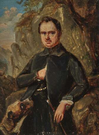 Friedrich (Rudolf Fr.) Wasmann, Bildnis eines Herrn mit Hund - фото 1