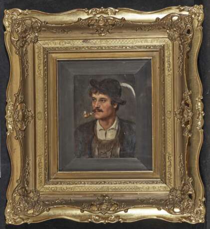 Franz von Defregger, Porträt eines Bauern mit Hut und Pfeife - Foto 2