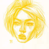 Drawing, Pencil drawing “Lemon Yellow №107”, Paper, Color pencil, Contemporary art, Portrait, Latvia, 2021 - photo 1