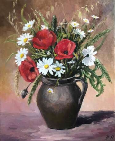 Oil painting “Field yvets in a vase.”, Canvas on the subframe, Oil paint, Ukraine, 2021 - photo 1
