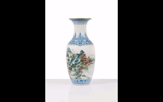 Paire de vases de forme balustres à col évasé Chine - Époque de la République - Foto 1