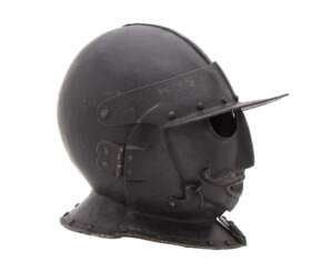 Geschlossener Helm mit Gesichtsmaske, Savoyen und Norditalien um 1630