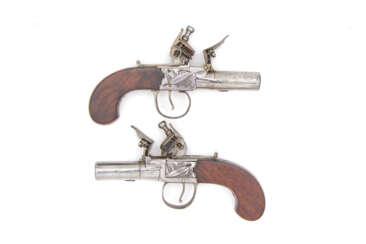 Ein Paar Steinschloss-Taschenpistolen von J. Richardson in Manchester Großbritannien um 1800