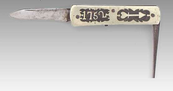 Kombinationswaffe - Taschenmesser-Perkussionspistole um 1870 - Foto 1