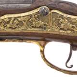 Steinschloss-Pistole mit Prunkbeschlägen, deutsch oder Böhmen um 1750 - Foto 2