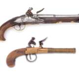 Zwei Steinschloss-Pistolen, deutsch und Belgien um 1780-1820 - фото 1