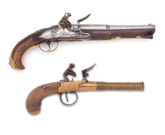 Zwei Steinschloss-Pistolen, deutsch und Belgien um 1780-1820 - фото 1
